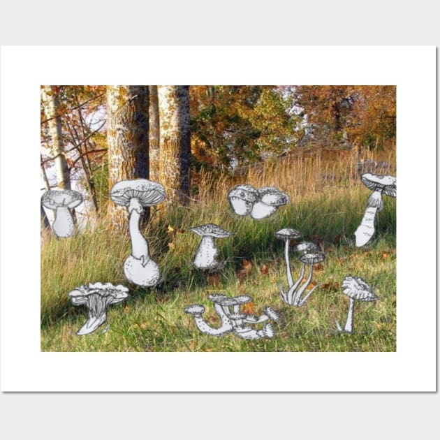 Mushrooms in Forest Glade Wall Art by Mila-Ola_Art